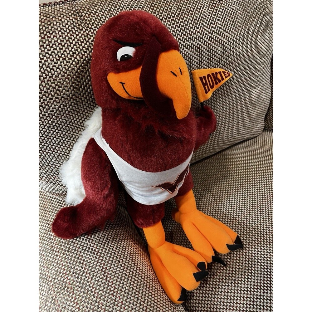 Virginia Tech Hokies Bird Mascot Large Heavy Plush Toy With Shirt And Pendant